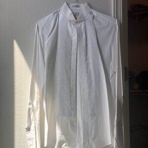 White cotton designer long sleeve dress shirt #formalwear #whitebuttonup